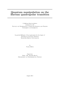 Quantum manipulation on the Barium quadrupolar transition