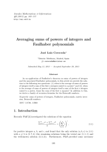 Averaging sums of powers of integers and Faulhaber polynomials