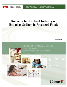 Guidance for the Food Industry on Reducing Sodium in Processed