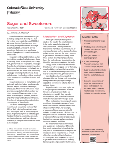 Sugar and Sweeteners - Colorado State University Extension
