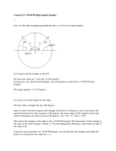 Concept # 1: 30-60-90 Right angled triangle: 1. First, see that after