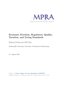 Economic Freedom, Regulatory Quality, Taxation, and Living