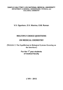 MULTIPLY CHOICE QUESTIONS ON MEDICAL CHEMISTRY