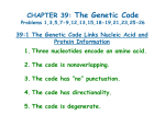 CHAPTER 39: The Genetic Code