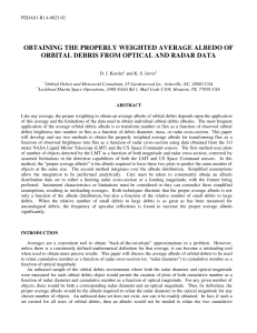 OBTAINING THE PROPERLY WEIGHTED AVERAGE ALBEDO OF