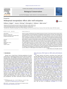 Widespread mesopredator effects after wolf extirpation Biological