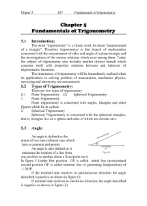 Chapter 5 Fundamentals of Trigonometry