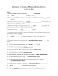 Elements of Science Midterm Exam Review Answer Key