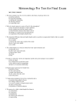 Meteorology Pre Test for Final Exam