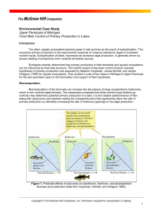 Food Web Control of Primary Production in Lakes