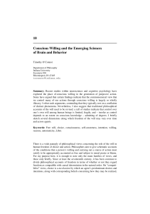 Conscious Willing and the Emerging Sciences of Brain and Behavior