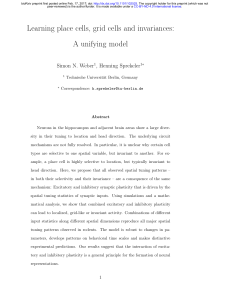 Learning place cells, grid cells and invariances: A unifying model