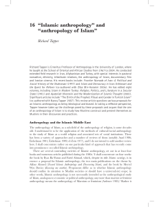 16 “Islamic anthropology” and “anthropology of Islam”