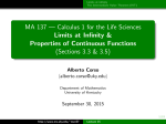 MA 137 — Calculus 1 for the Life Sciences Limits at Infinity