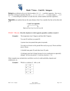Math 7 Notes – Unit 01: Integers