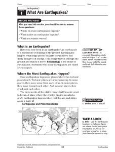 1 What Are Earthquakes?