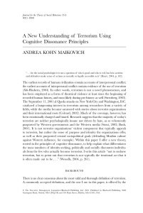 A New Understanding of Terrorism Using Cognitive Dissonance