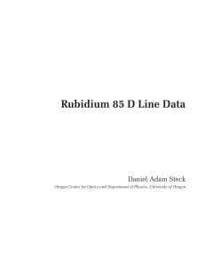 Rubidium 85 D Line Data