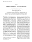 Adaptation of a Quantitative Trait to a Moving Optimum