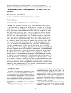 The Relation Between Mantle Dynamics and Plate Tectonics: A Primer