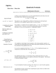 Quadratic Formula