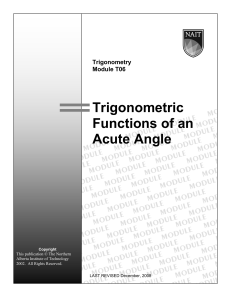 Module - Trigonometric Functions of an Acute Angle