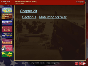 Chapter 20 Section 1 Mobilizing for War
