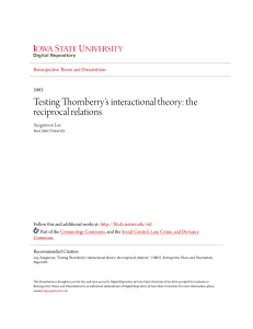 Testing Thornberry`s interactional theory: the reciprocal relations