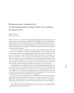 Rediscovering “sonoristics”: A groundbreaking theory from