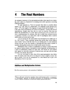 Chapter 4 - The Real Numbers