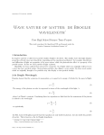 Wave nature of matter: de Broglie wavelength