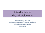 Introduction to Organic Acidemias