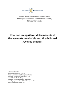 Revenue recognition: determinants of the accounts receivable and