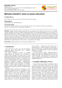 Mahatma Gandhi`s views on peace education