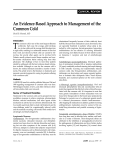 An Evidence-Based Approach to Management of the Common Cold