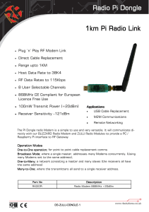 Radio Pi Dongle 1km Pi Radio Link