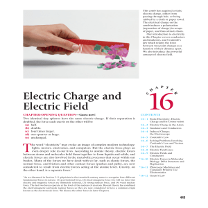 Ch 16) Electric Charge and Electric Field