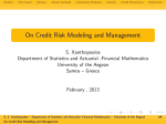 On Credit Risk Modeling and Management