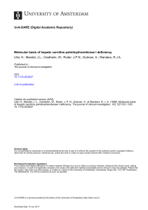 Molecular basis of hepatic carnitine palmitoyltransferase I deficiency