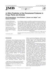 In Silico Prediction of the Peroxisomal Proteome in Fungi, Plants