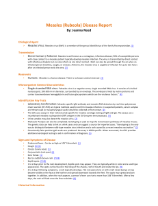 Measles (Rubeola) Disease Report