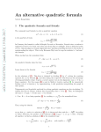 An alternative quadratic formula