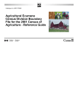 Agricultural Ecumene Census Division Boundary File for the 2001