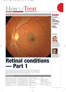 Retinal conditions — Part 1