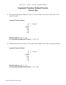 Expanded Notation Method Practice Answer Key