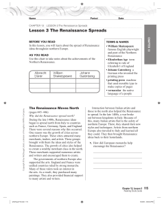CHAPTER 13 LESSON 3 The Renaissance Spreads