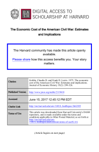 The Economic Cost of the American Civil War: Estimates and