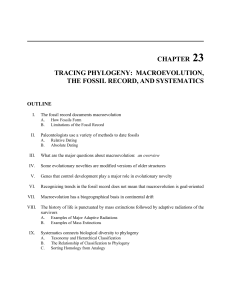 TRACING PHYLOGENY: MACROEVOLUTION, THE FOSSIL