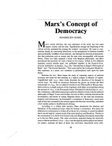 Marx`s Concept of Democracy - democracy Journal Archive (1981