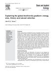 Explaining the global biodiversity gradient: energy, area, history and